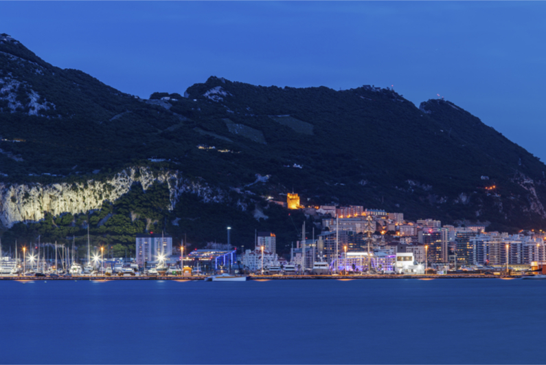 Panorama of Gibraltar seen from La Linea de la Concepcion