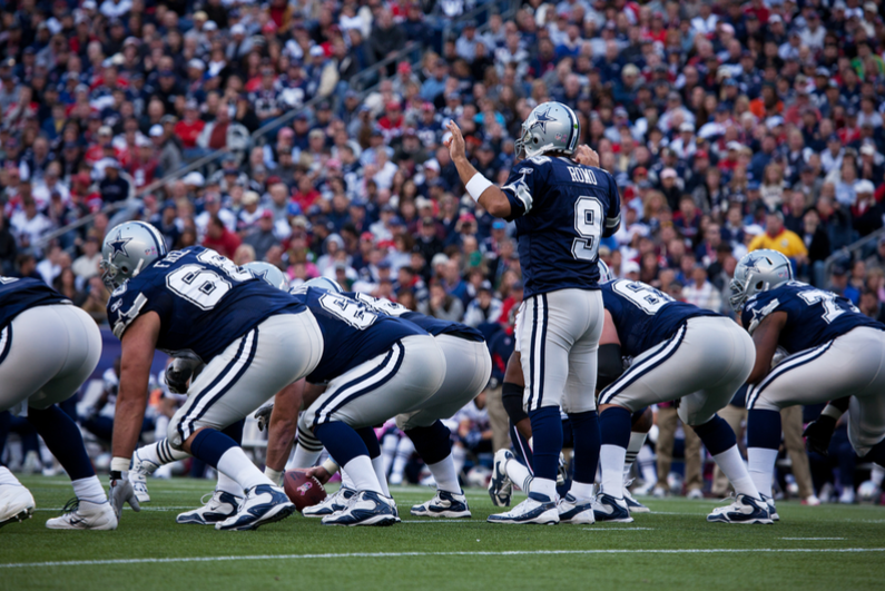 No. 9 is Tony Romo as Dallas Cowboys' quarterback