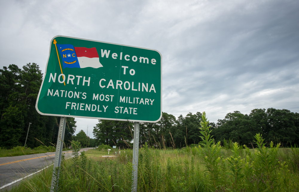 north carolina welcome sign