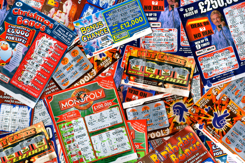 UK scratchcards assortment