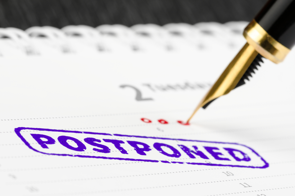 postponed stamp on schedule