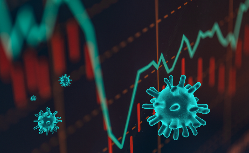 graph representing the stock market crash caused by coronavirus