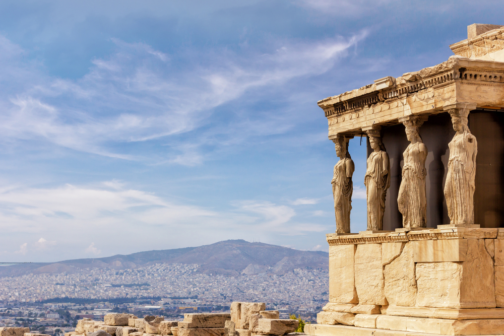 detail of the Acropolis in Athens, Greece