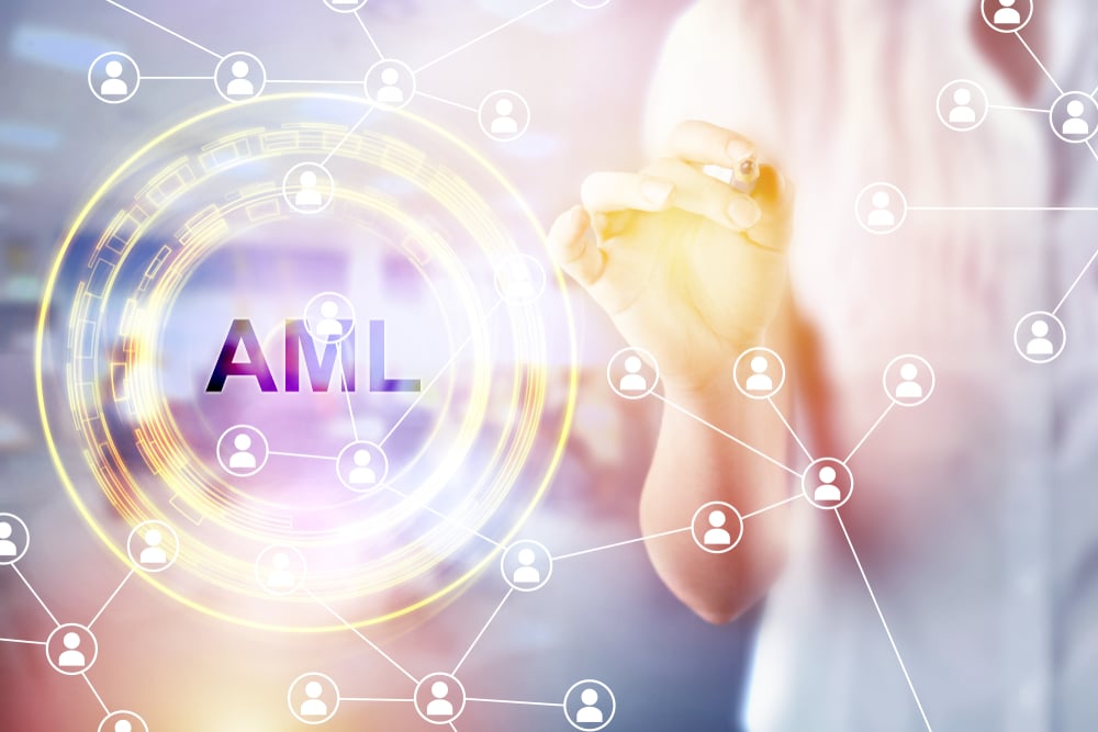 AML checks on virtual screen