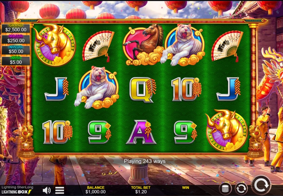 Lightning Shenlong slot reels by Lightning Box Games