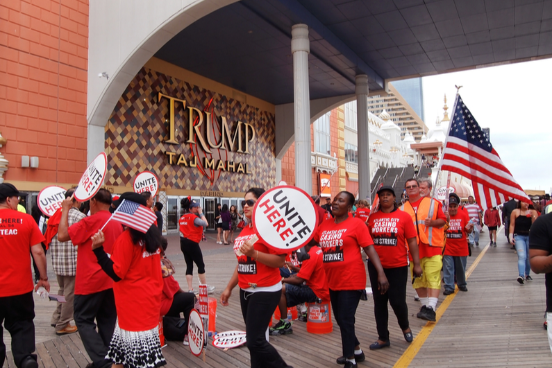 Striking casino staff New Jersey